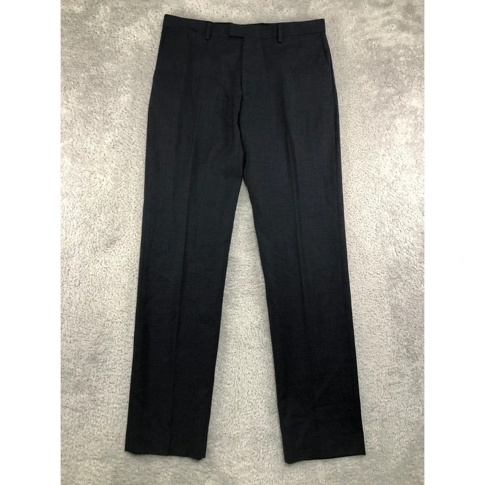 Banana Republic Pants Men 35x36 Navy Blue Italian Wool Modern Slim Fit Dress
